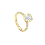 Boodles Florentine Emerald Cut Diamond Yellow Gold Ring | Fine Rings | Coveti