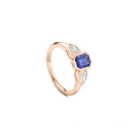 Boodles Florentine Emerald Cut Sapphire Rose Gold Ring | Fine Rings | Coveti