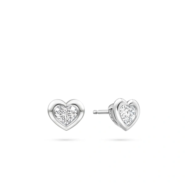 Boodles Florentine Heart Diamond Platinum Earrings | Fine Earrings | Coveti