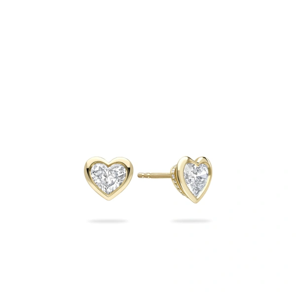Boodles Florentine Heart Diamond Yellow Gold Earrings | Fine Earrings | Coveti