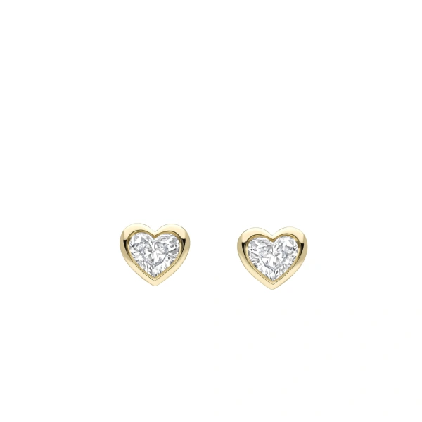 Boodles Florentine Heart Diamond Yellow Gold Earrings | Fine Earrings | Coveti