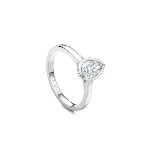 Boodles Florentine Pear Diamond Platinum Ring | Fine Rings | Coveti