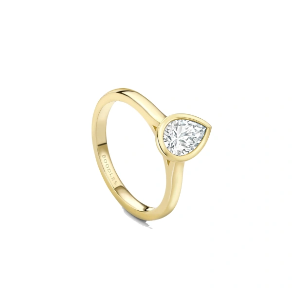 Boodles Florentine Pear Diamond Yellow Gold Ring | Fine Rings | Coveti
