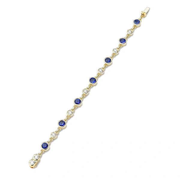 Boodles Florentine Sapphire and Diamond Yellow Gold Bracelet | Fine Bracelets | Coveti