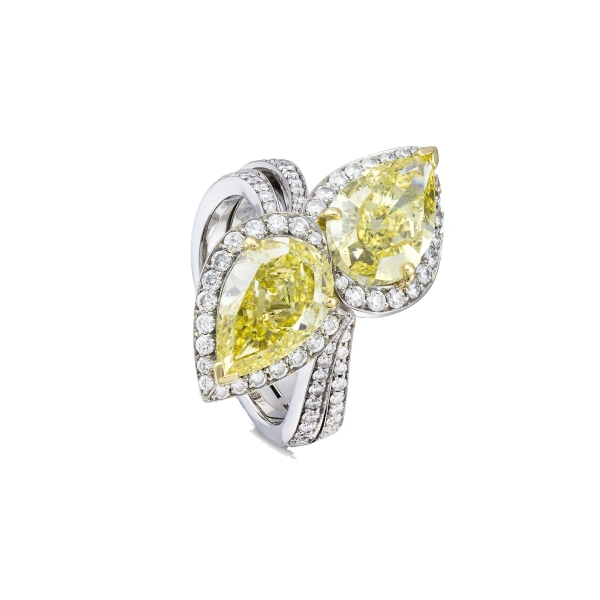 Boodles Gemini Yellow Diamond Platinum Ring | Fine Rings | Coveti