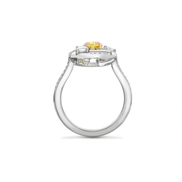 Boodles Geometric Oval Yellow Diamond Platinum Ring | Fine Rings | Coveti