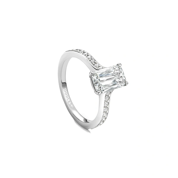 Boodles Harmony Ashoka Cut Platinum Diamond Band Engagement Ring (1 Carat) | Fine Rings | Coveti