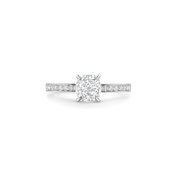 Boodles Harmony Cushion Cut Platinum Diamond Engagement Ring | Fine Rings | Coveti