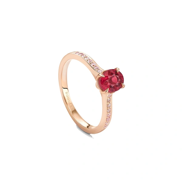 Boodles Harmony Oval Ruby Rose Gold Ring | Fine Rings | Coveti
