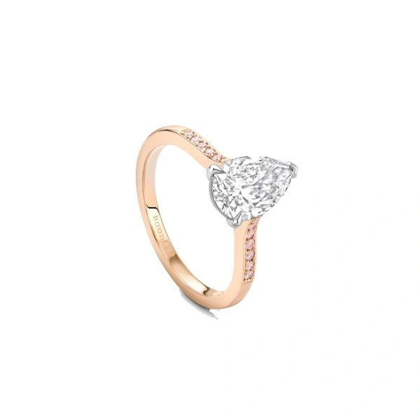 Boodles Harmony Pear Diamond Rose Gold Engagement Ring | Fine Rings | Coveti