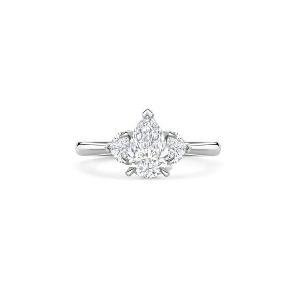 Boodles Harmony Trilogy Pear Diamond Platinum Ring | Fine Rings | Coveti