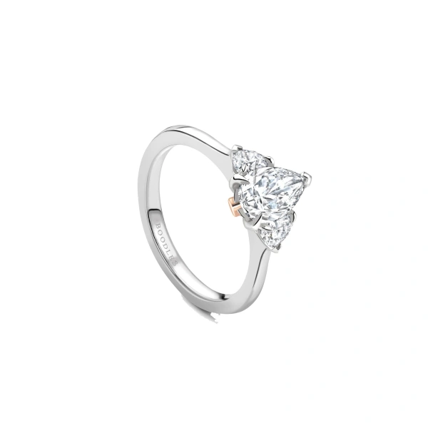 Boodles Harmony Trilogy Pear Diamond Platinum Ring | Fine Rings | Coveti