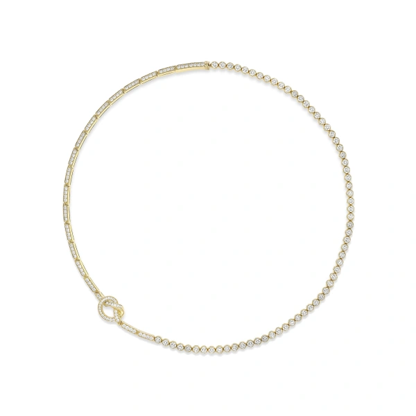 Boodles Knot Diamond Yellow Gold Necklace | Fine Necklaces | Coveti