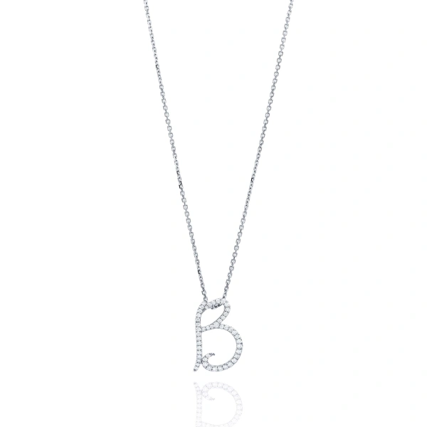 Boodles Love Letter Diamond White Gold Initial Pendant | Fine Necklaces | Coveti
