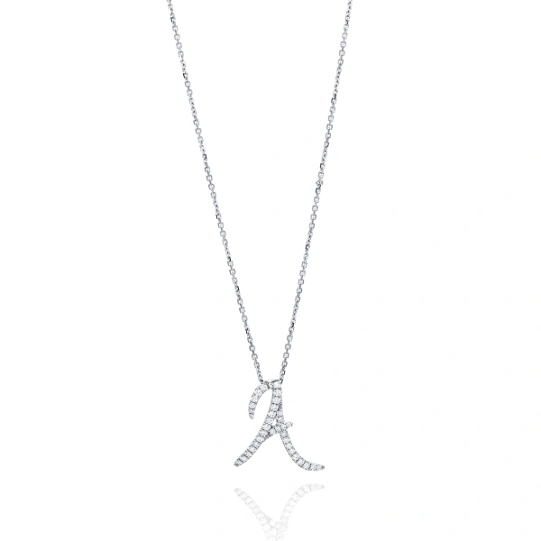 Boodles Love Letter Diamond White Gold Initial Pendant | Fine Necklaces | Coveti