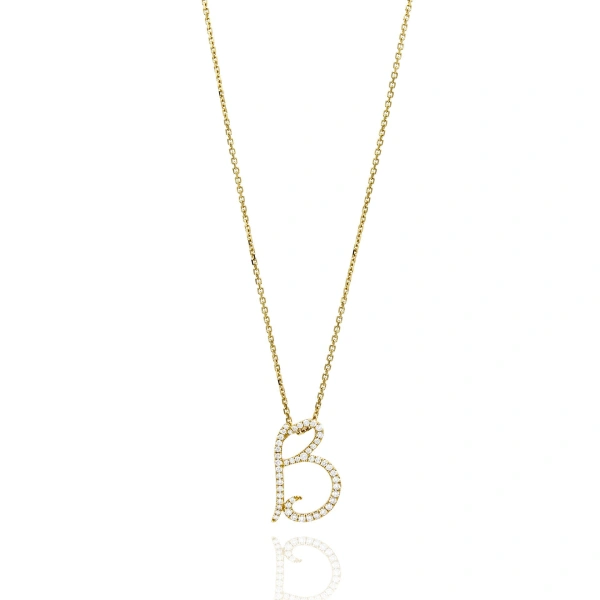 Boodles Love Letter Diamond Yellow Gold Initial Pendant | Fine Necklaces | Coveti