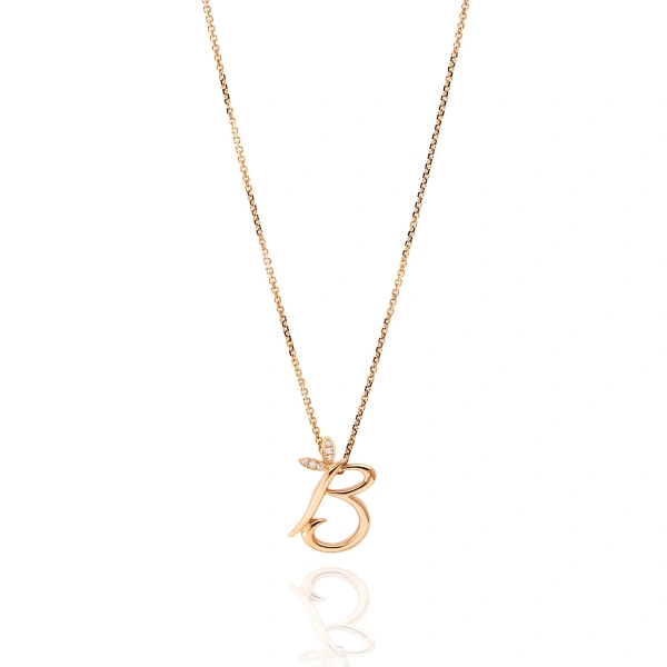 Boodles Love Letter Rose Gold Initial Pendant | Fine Necklaces | Coveti