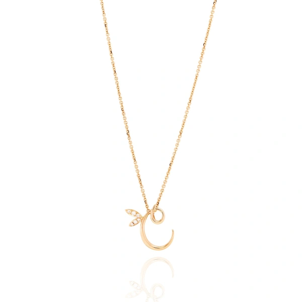 Boodles Love Letter Rose Gold Initial Pendant | Fine Necklaces | Coveti