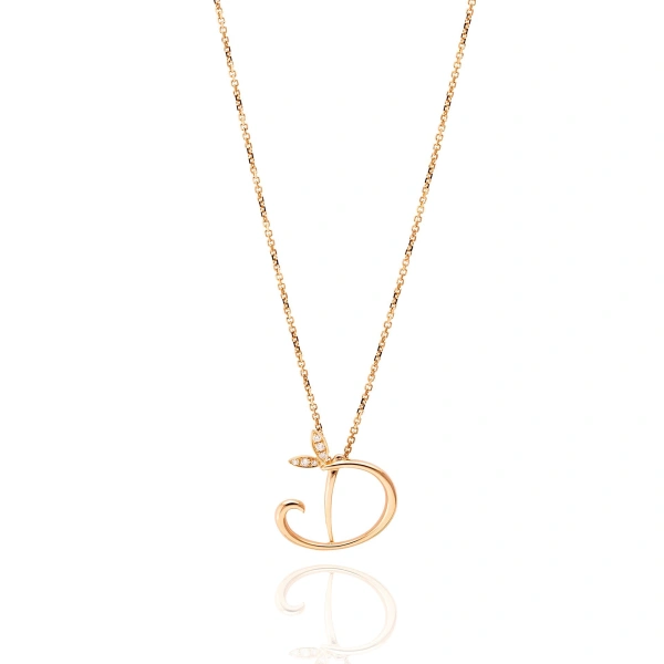 Boodles Love Letter Rose Gold Initial Pendant | Fine Necklaces | Coveti