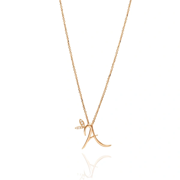 Boodles Love Letter Rose Gold Initial Pendant | Fine Necklaces | Coveti