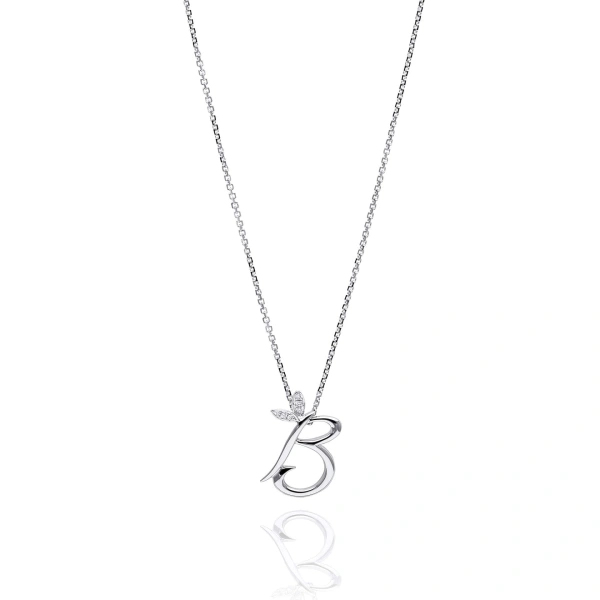 Boodles Love Letter White Gold Initial Pendant | Fine Necklaces | Coveti