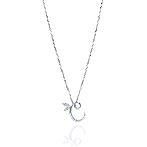 Boodles Love Letter White Gold Initial Pendant | Fine Necklaces | Coveti
