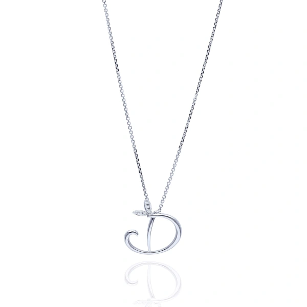 Boodles Love Letter White Gold Initial Pendant | Fine Necklaces | Coveti