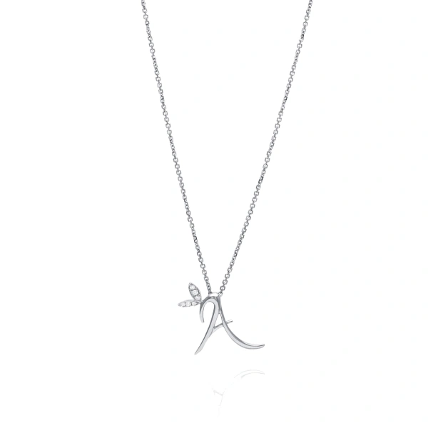Boodles Love Letter White Gold Initial Pendant | Fine Necklaces | Coveti