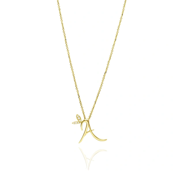Boodles Love Letter Yellow Gold Initial Pendant | Fine Necklaces | Coveti
