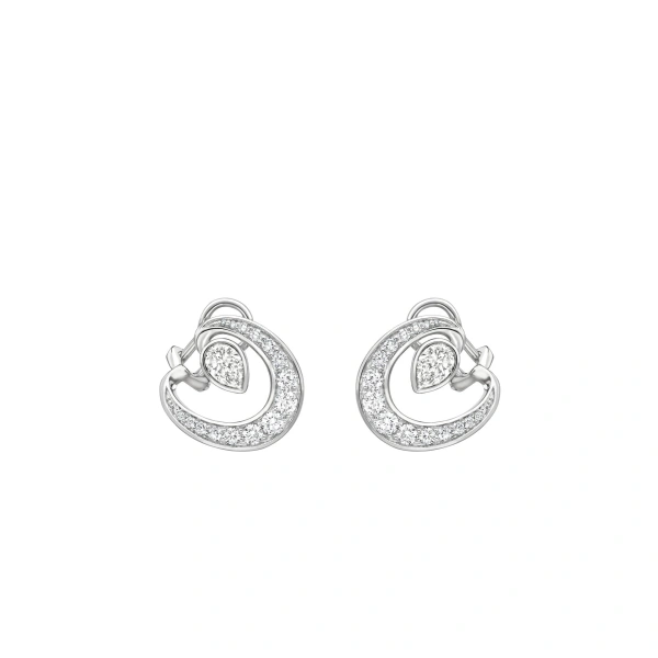Lucky Platinum Diamond Horseshoe Earrings
