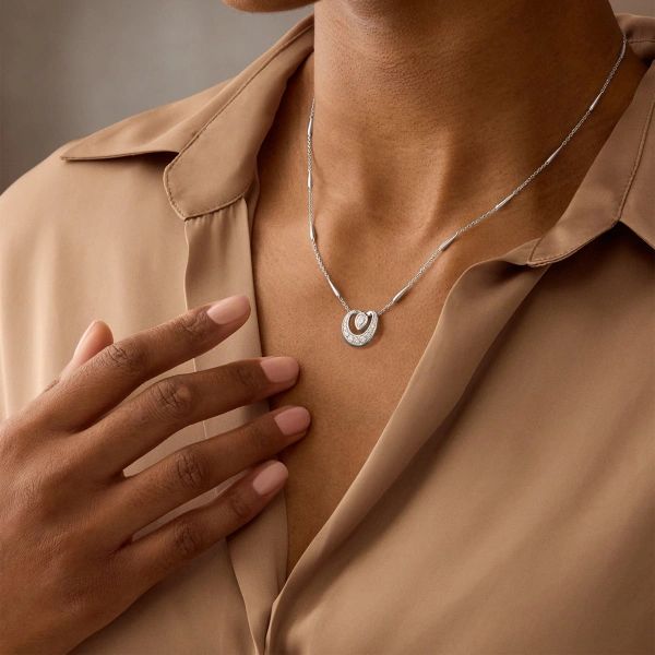 Boodles Lucky Platinum Diamond Horseshoe Pendant | Fine Necklaces | Coveti