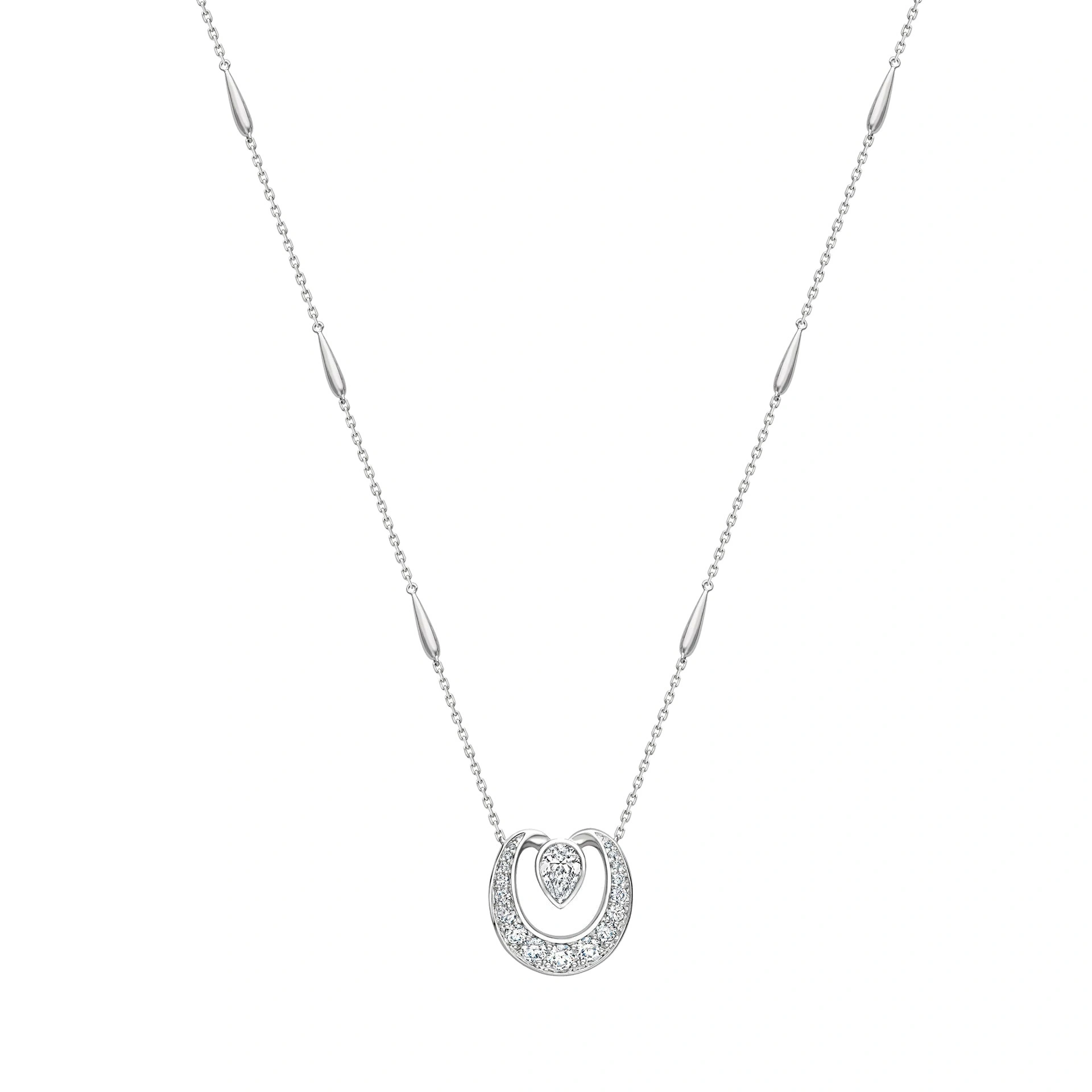 Boodles Lucky Platinum Diamond Horseshoe Pendant Boodles Lucky Platinum Diamond Horseshoe Pendant | Fine Necklaces | Coveti