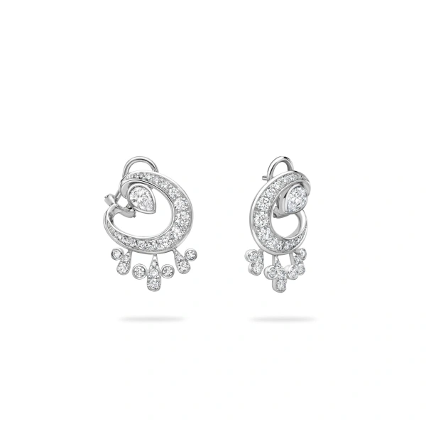 Boodles Lucky Platinum Diamond Horseshoe Splash Earrings | Fine Earrings | Coveti