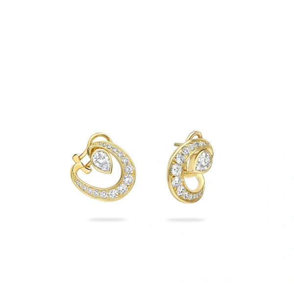 Boodles Lucky Yellow Gold Diamond Horseshoe Earrings | Fine Earrings | Coveti
