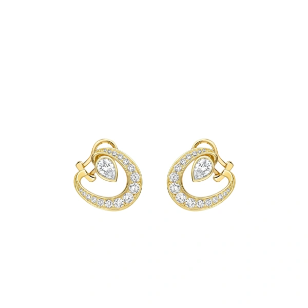 Boodles Lucky Yellow Gold Diamond Horseshoe Earrings | Fine Earrings | Coveti