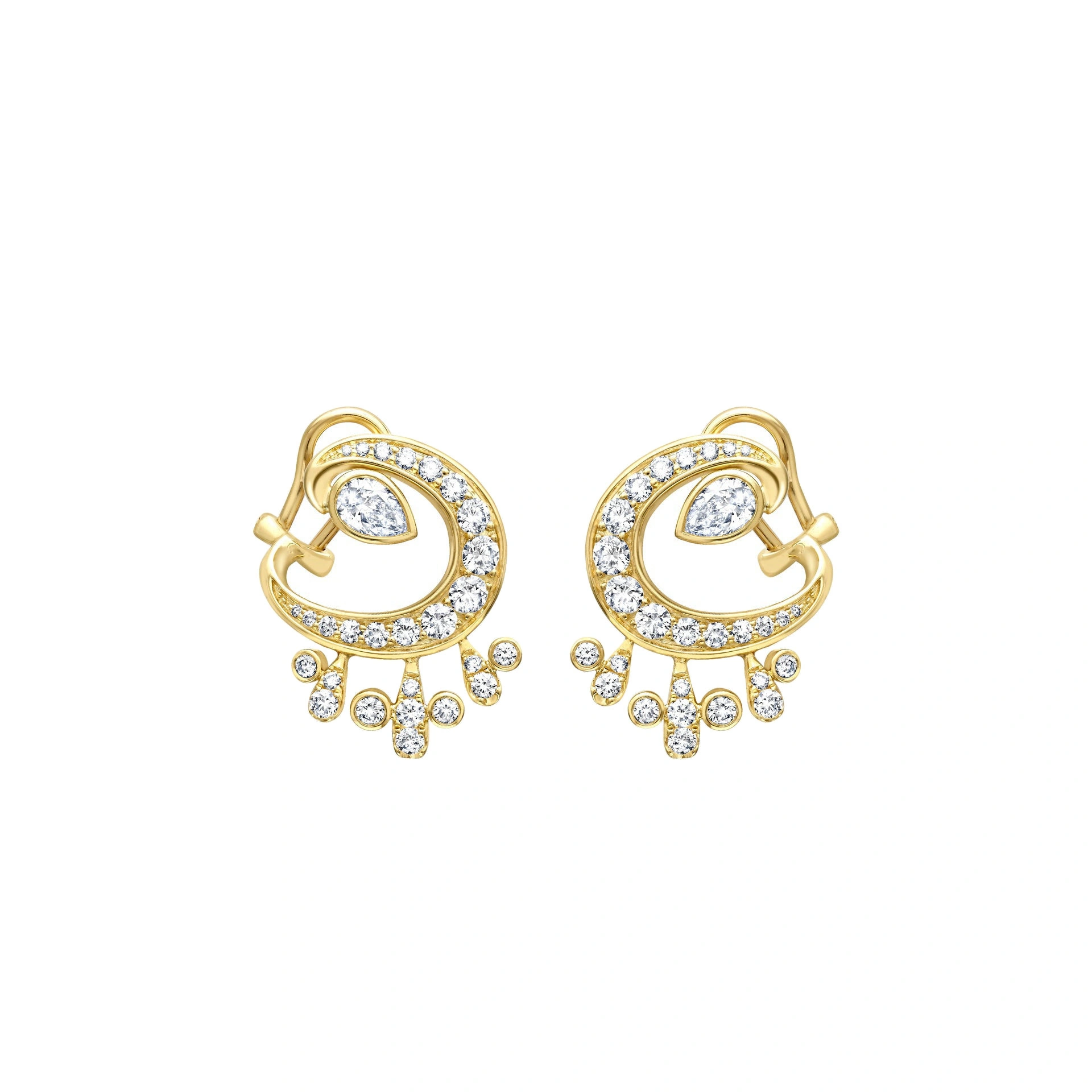 Boodles Lucky Yellow Gold Diamond Horseshoe Splash Earrings Boodles Lucky Yellow Gold Diamond Horseshoe Splash Earrings | Fine Earrings | Coveti