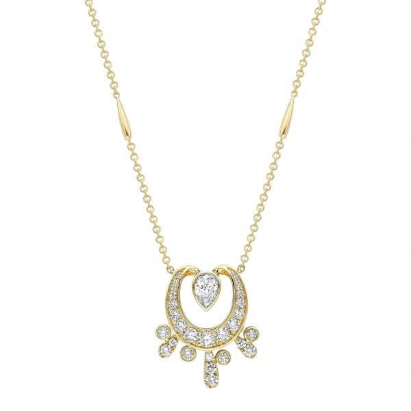 Boodles Lucky Yellow Gold Diamond Horseshoe Splash Pendant | Fine Necklaces | Coveti