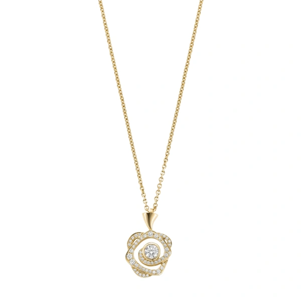 Boodles Maymay Rose Diamond Yellow Gold Pendant | Fine Necklaces | Coveti