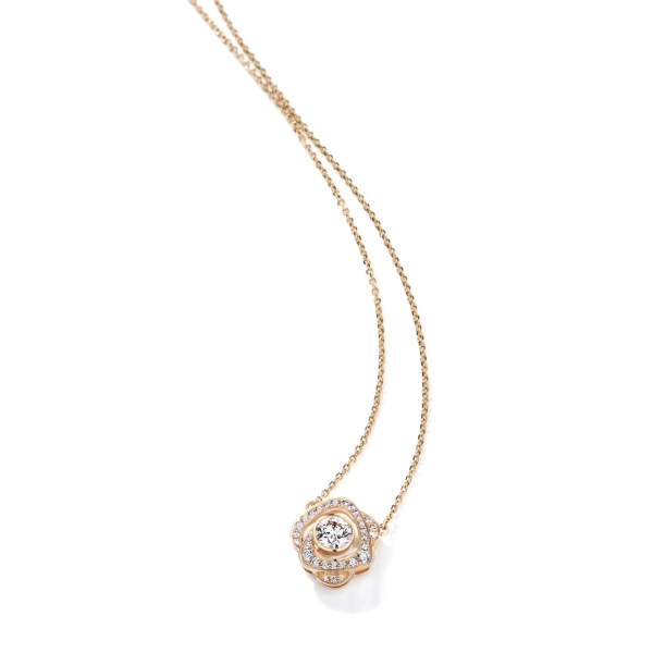 Boodles Maymay Rose Large Diamond Rose Gold Pendant | Fine Necklaces | Coveti