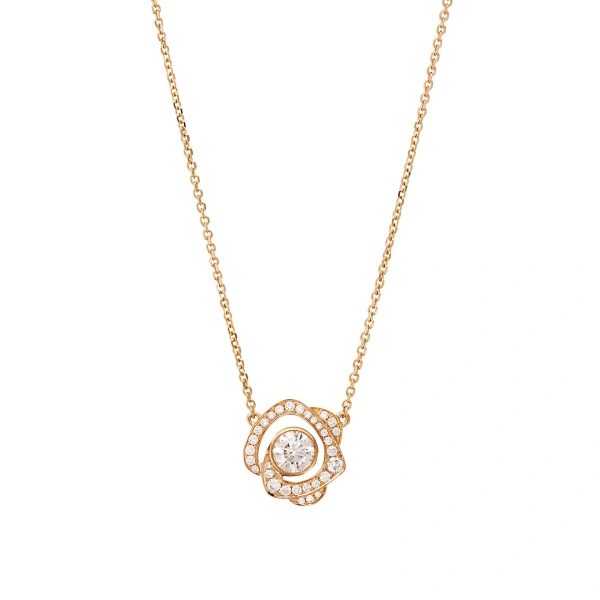 Boodles Maymay Rose Large Diamond Rose Gold Pendant | Fine Necklaces | Coveti