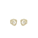 Boodles Maymay Rose Large Yellow Gold Diamond Earrings | Fine Earrings | Coveti