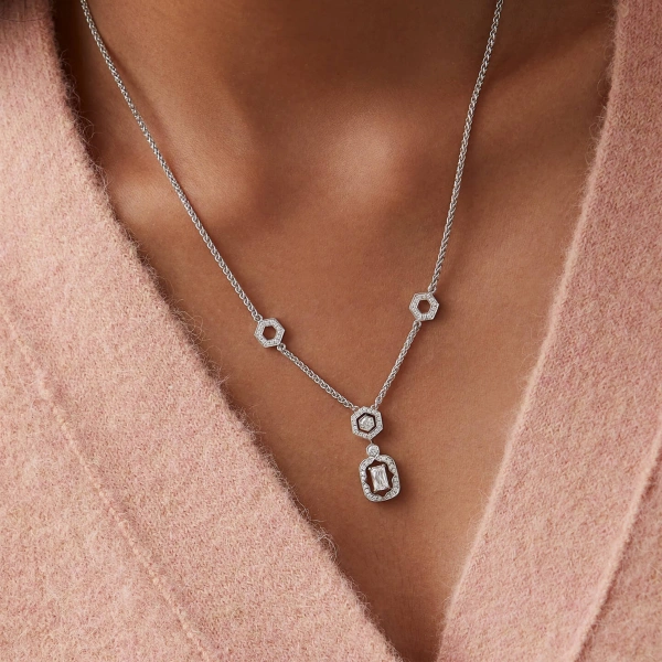 Boodles Mosaic Ashoka Platinum Diamond Pendant | Fine Necklaces | Coveti