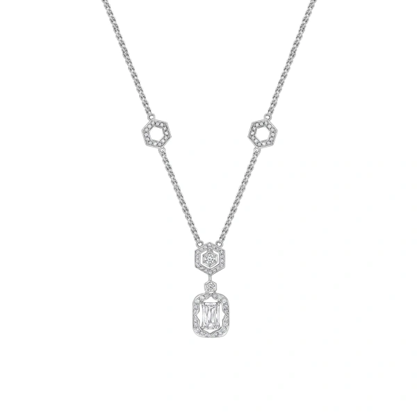 Boodles Mosaic Ashoka Platinum Diamond Pendant | Fine Necklaces | Coveti