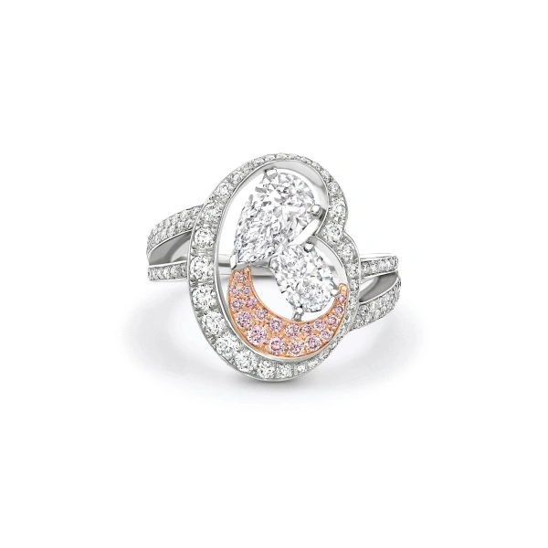 Boodles Motherhood Diamond Platinum and Rose Gold Ring | Fine Rings | Coveti
