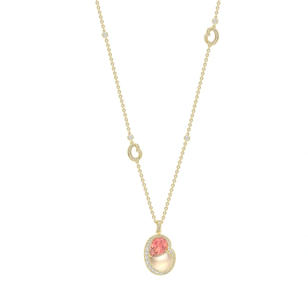 Boodles Motherhood Pink Tourmaline Yellow Gold Pendant | Fine Necklaces | Coveti