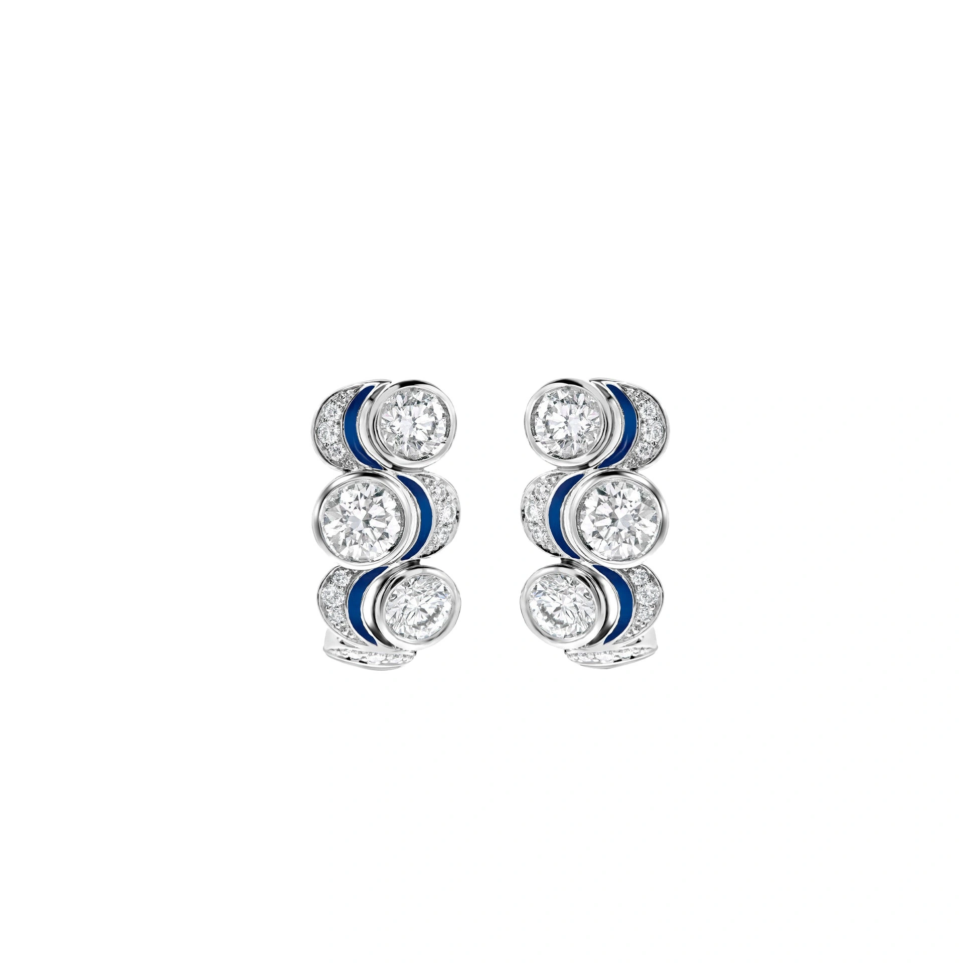 Boodles Over the Moon Diamond Enamel Platinum Earrings Boodles Over the Moon Diamond Enamel Platinum Earrings | Fine Earrings | Coveti