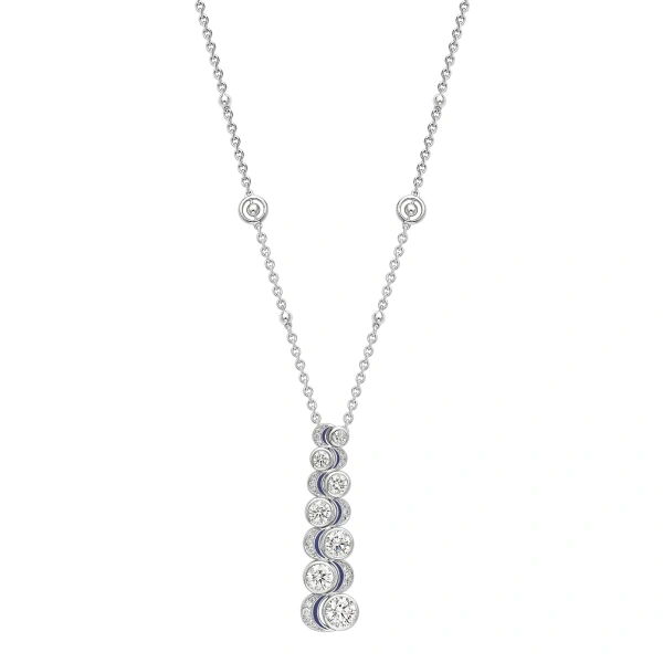 Boodles Over the Moon Diamond Enamel Platinum Pendant | Fine Necklaces | Coveti