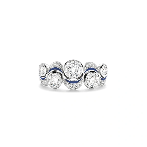 Boodles Over the Moon Diamond Enamel Platinum Ring | Fine Rings | Coveti