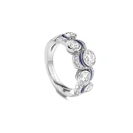 Boodles Over the Moon Diamond Enamel Platinum Ring | Fine Rings | Coveti
