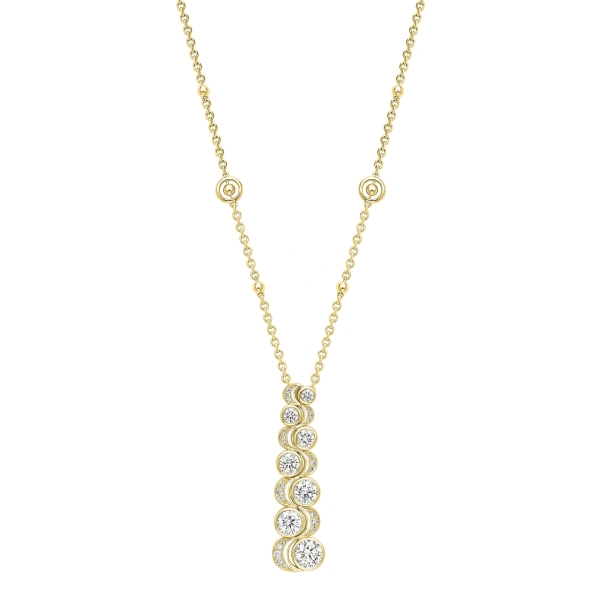 Boodles Over the Moon Diamond Enamel Yellow Gold Pendant | Fine Necklaces | Coveti